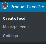 Krok 3 - menu wtyczki Product Feed Pro